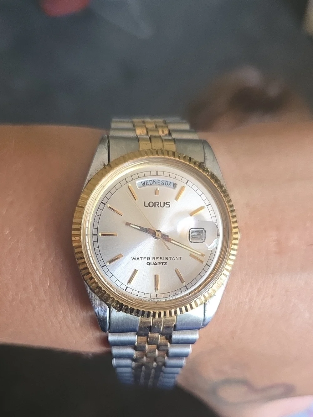 Lorus Two-Tone Day-Date Quartz Watch - Silver & Gold - Picture 1 of 7